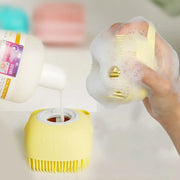 Silicone Pet Bath Brush with Shampoo Dispenser – Dog & Cat Grooming Comb